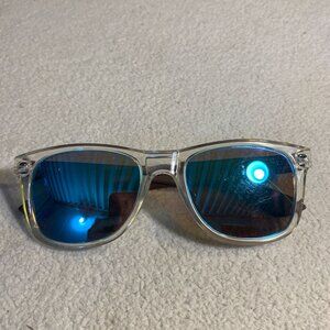 Calacas Eyewear Day Of the Dead Sunglasses Blue Reflective Lenses Polarized